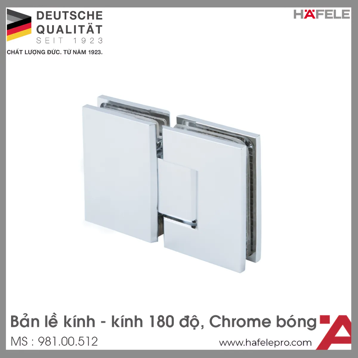 Bản Lề Kính - Kính 180° Hafele 981.00.512