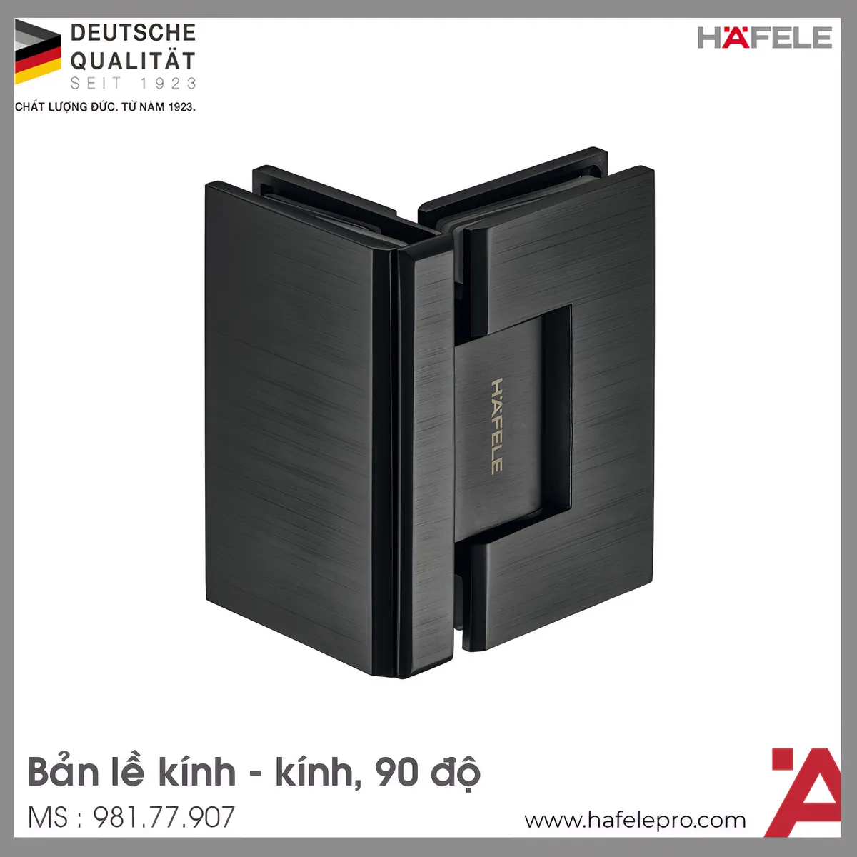 Bản Lề Kính - Kính 90º Màu Đen Hafele 981.77.907