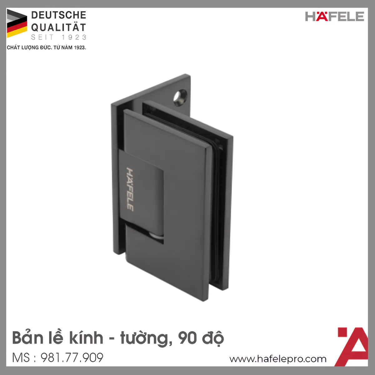 Bản Lề Kính – Tường 90º Màu Đen Hafele 981.77.909
