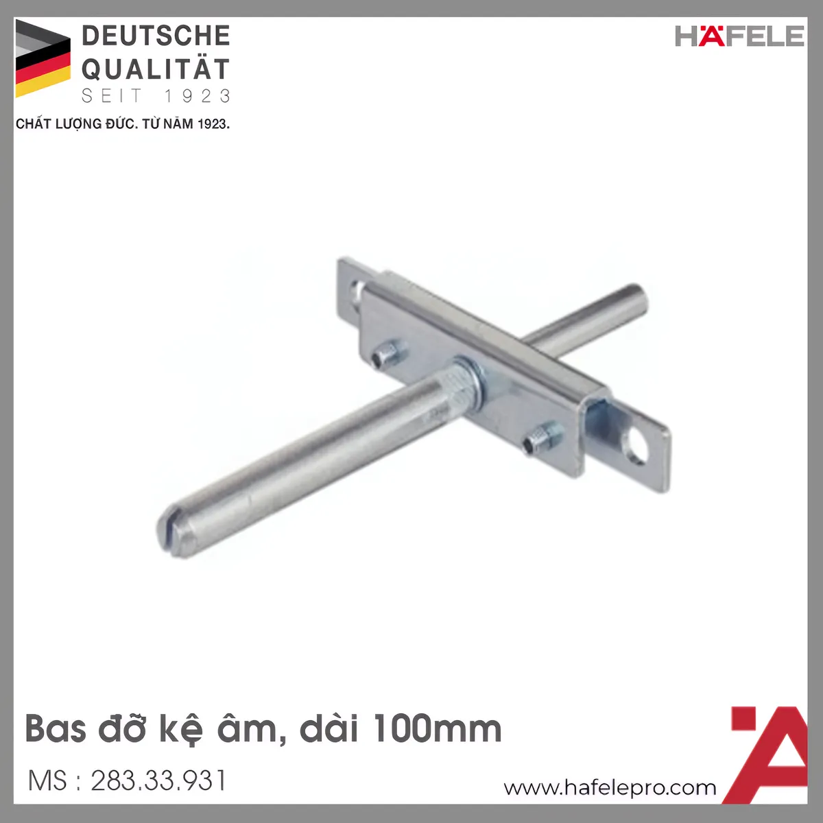 Chốt Bas Đỡ Kệ Âm 100mm Hafele 283.33.931