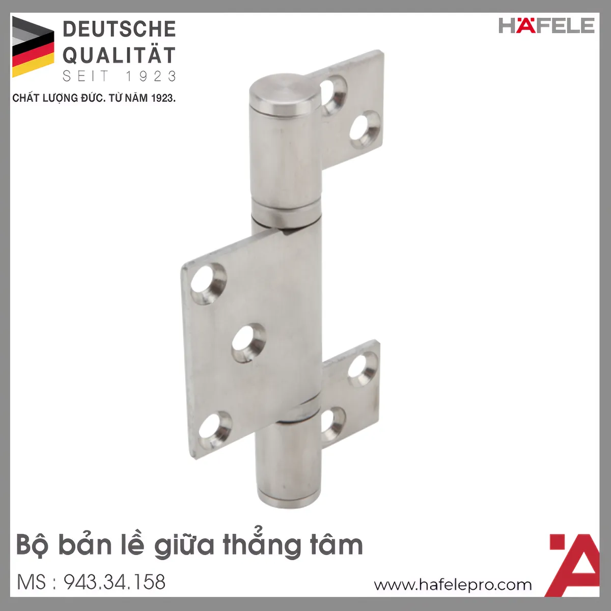 Bộ Bản Lề Giữa Thẳng Tâm Mộng Rời Hafele 943.34.158