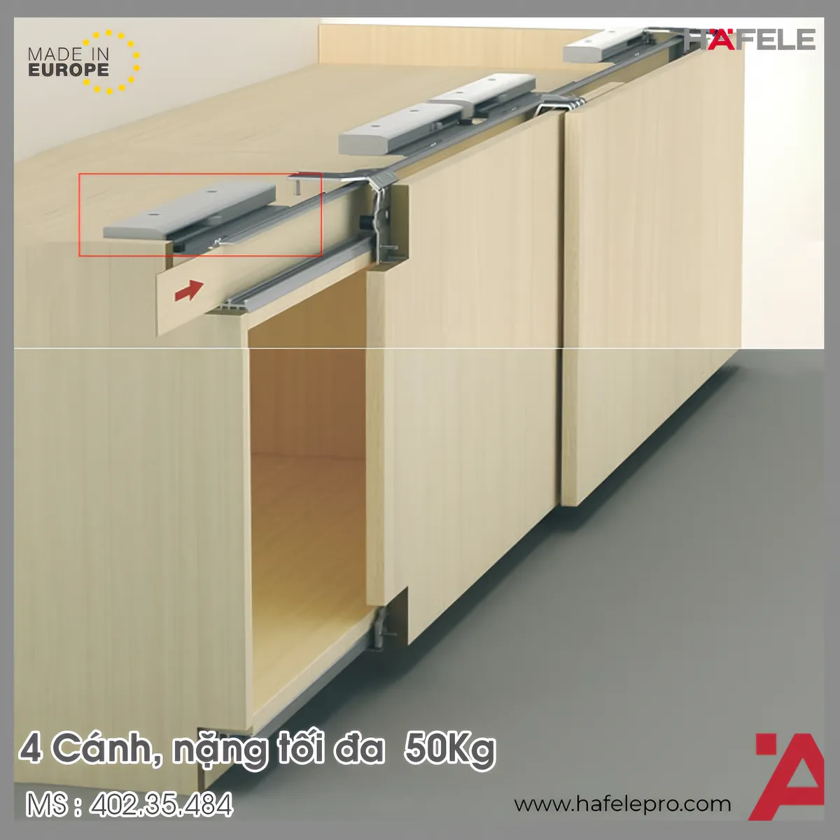 Bộ Giảm Chấn Cửa Trượt Tủ Hafele 402.35.484