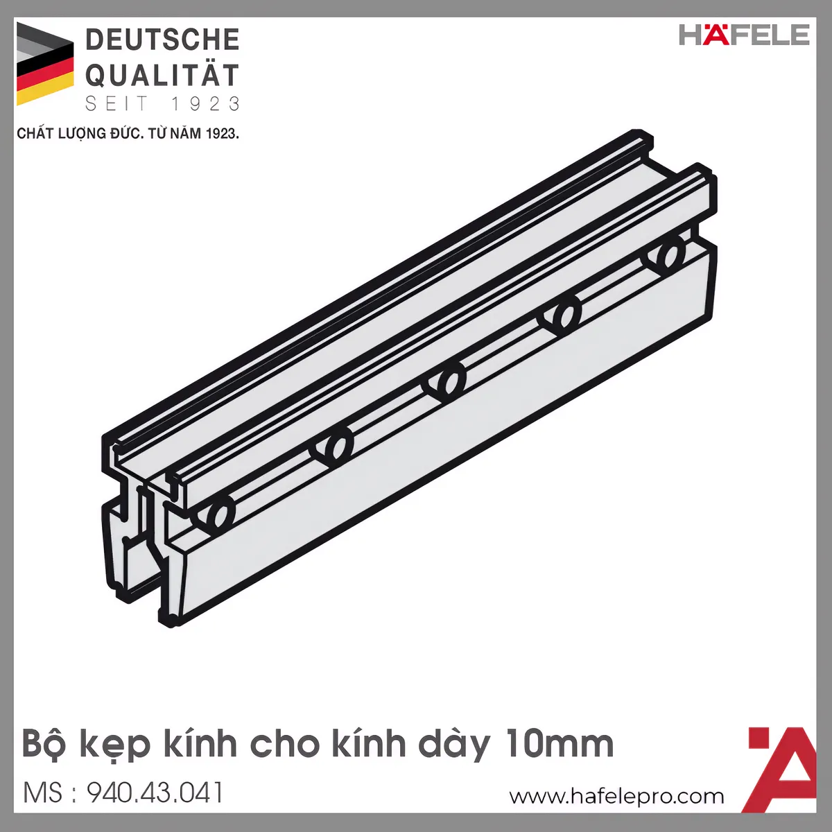 Bộ Kẹp Kính Cho Kính Dày 100mm Hafele 940.43.041