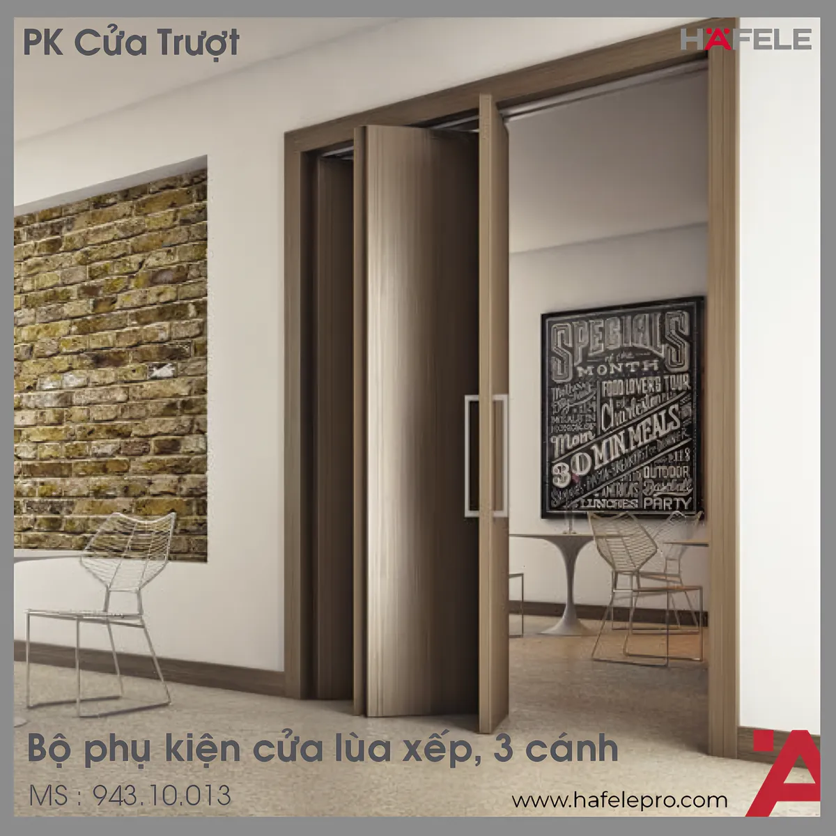 Phụ Kiện Cửa Trượt Folding 30L Hafele 943.10.013