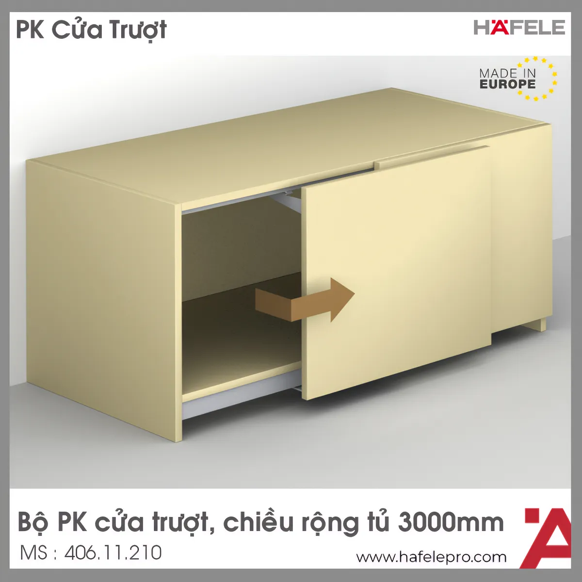 Phụ Kiện Cửa Trượt Bằng Mặt S/US 20FB Hafele 406.11.210