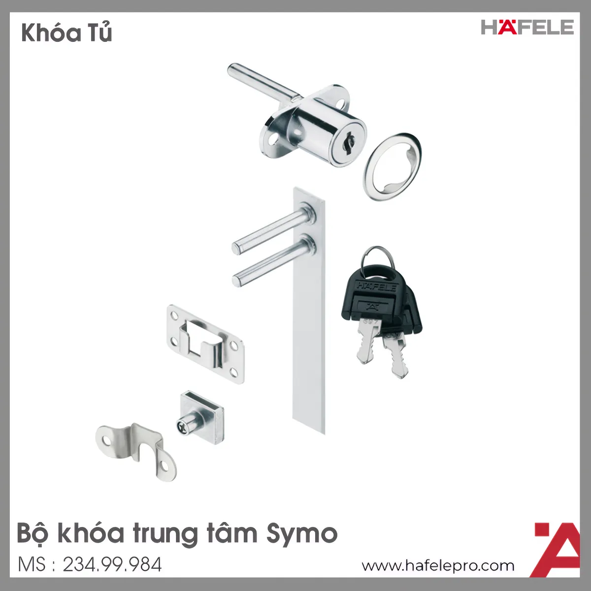 Bộ Khóa Trung Tâm Symo Với Then Khóa Hafele 234.99.984