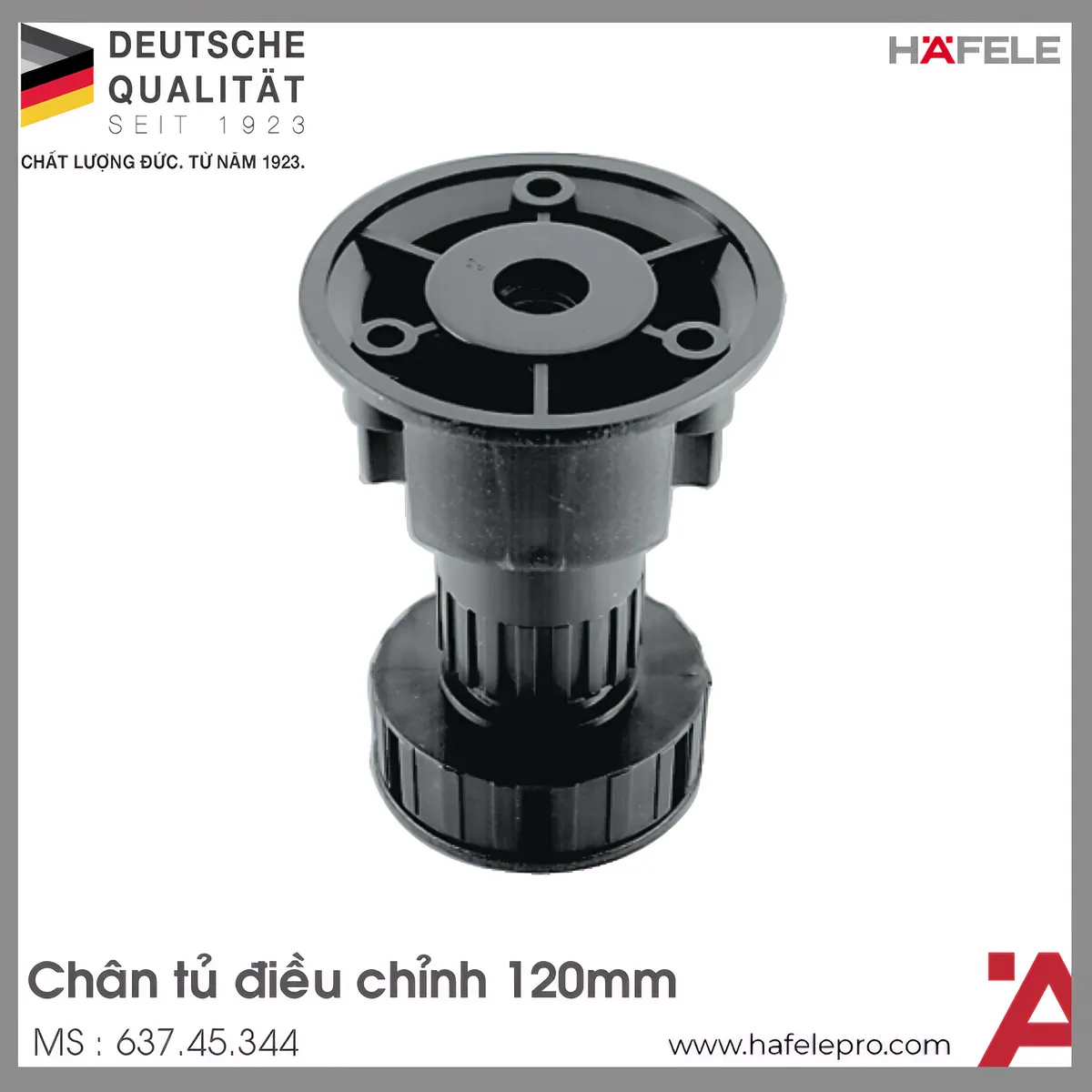 Chân Tủ Bằng Nhựa 120mm Hafele 637.45.344