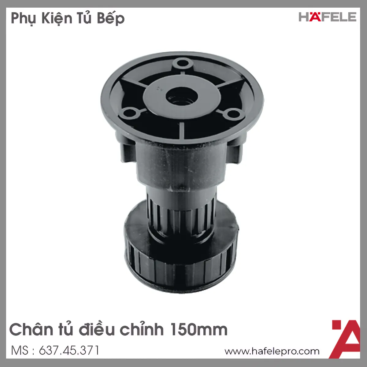 Chân Tủ Bằng Nhựa 150mm Hafele 637.45.371
