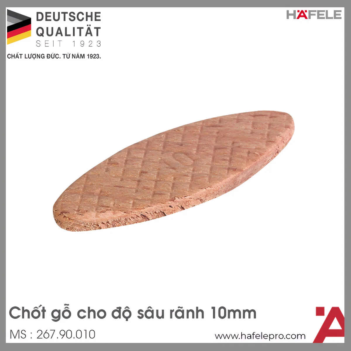 Chốt Gỗ Cho Độ Sâu Rãnh 10mm Hafele 267.90.010