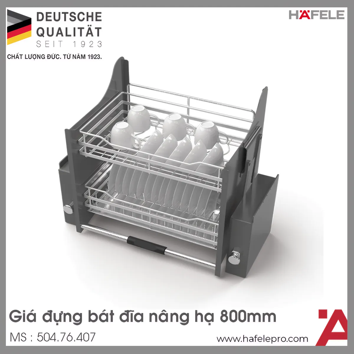 Giá Bát Đĩa Nâng Hạ Lento 800mm Hafele 504.76.407
