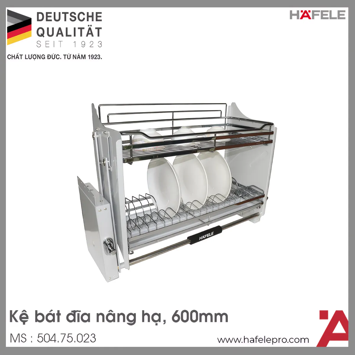 Giá Bát Đĩa Nâng Hạ 600mm Hafele 504.75.023