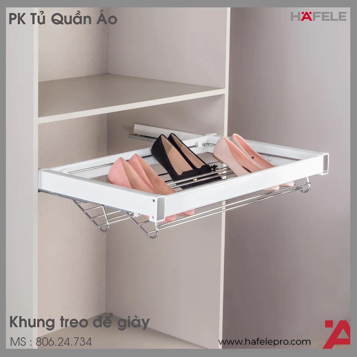 Khung Treo Kệ Giày 600mm Premio Hafele 806.24.734