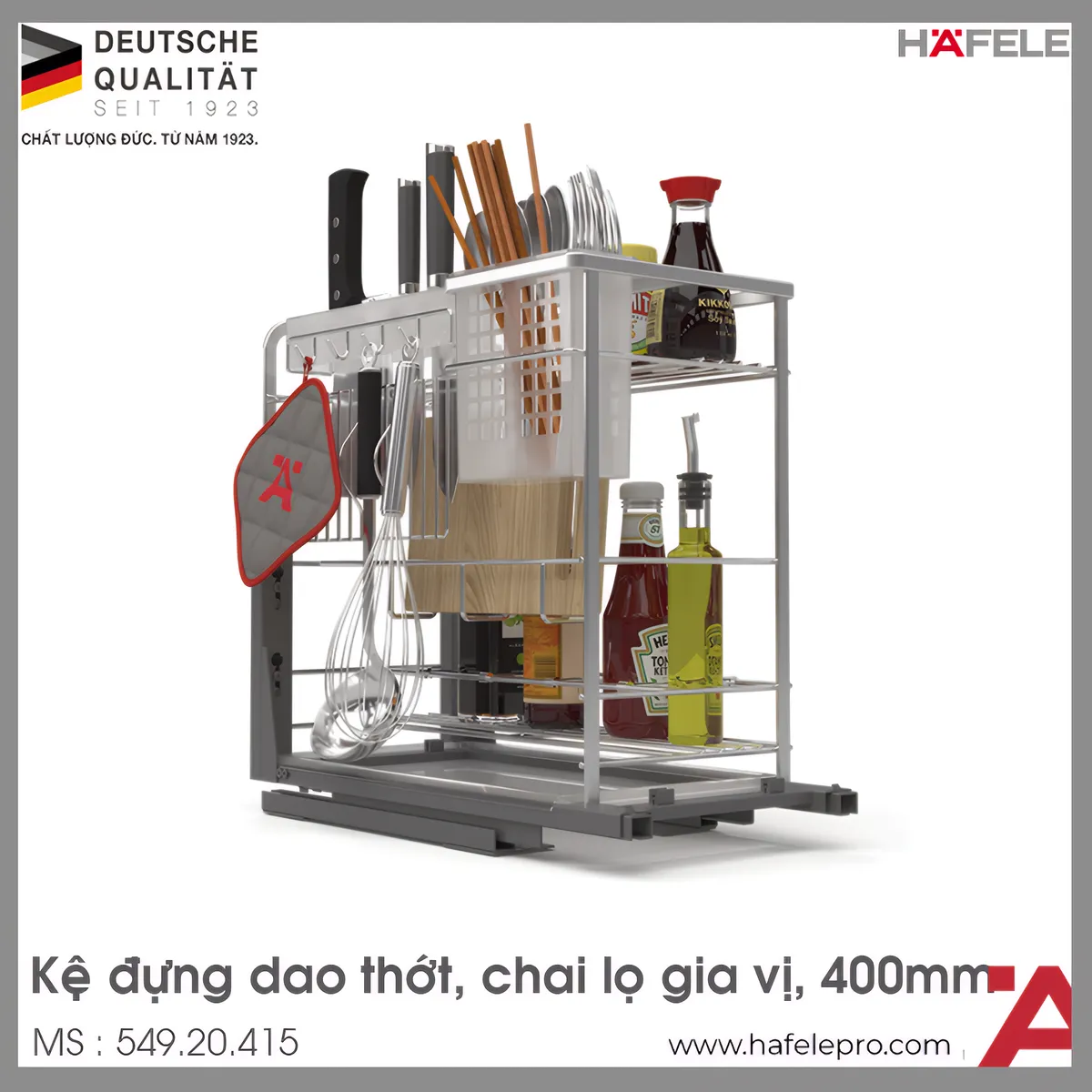 Giá Dao Thớt Chai Lọ 400mm Hafele 549.20.415