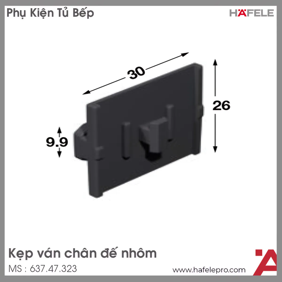 Kẹp Vấn Cho Chân Đế Nhôm Hafele 637.47.323
