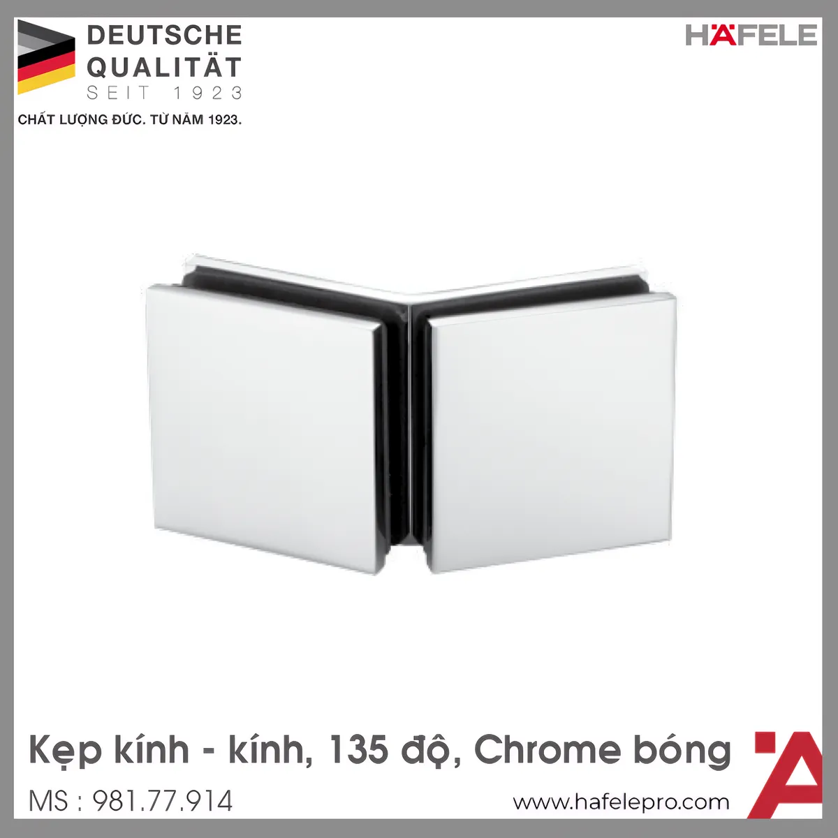 Kẹp Kính – Kính Phòng Tắm 135º Hafele 981.77.914