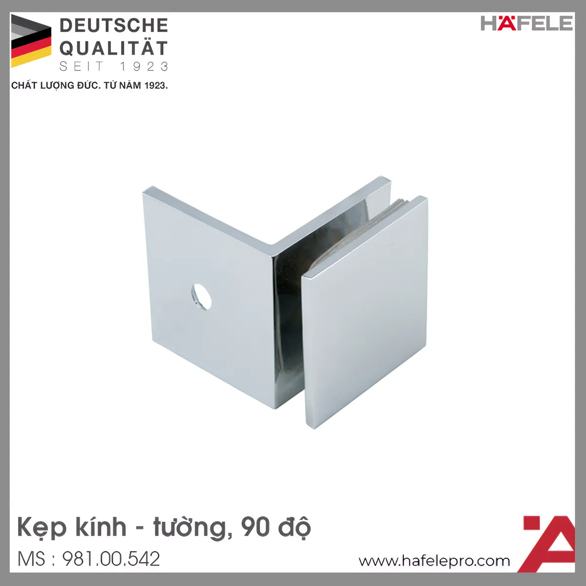 Kẹp Kính – Tường 90º Có Đế Hafele 981.00.542