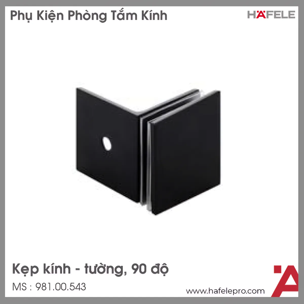 Kẹp Kính Tường 90° Có Đế Hafele 981.00.543