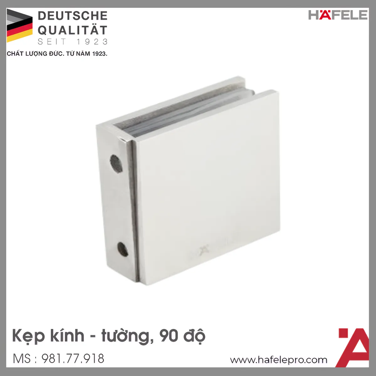 Kẹp Kính Tường 90º Phòng Tắm Kính Hafele 981.77.918