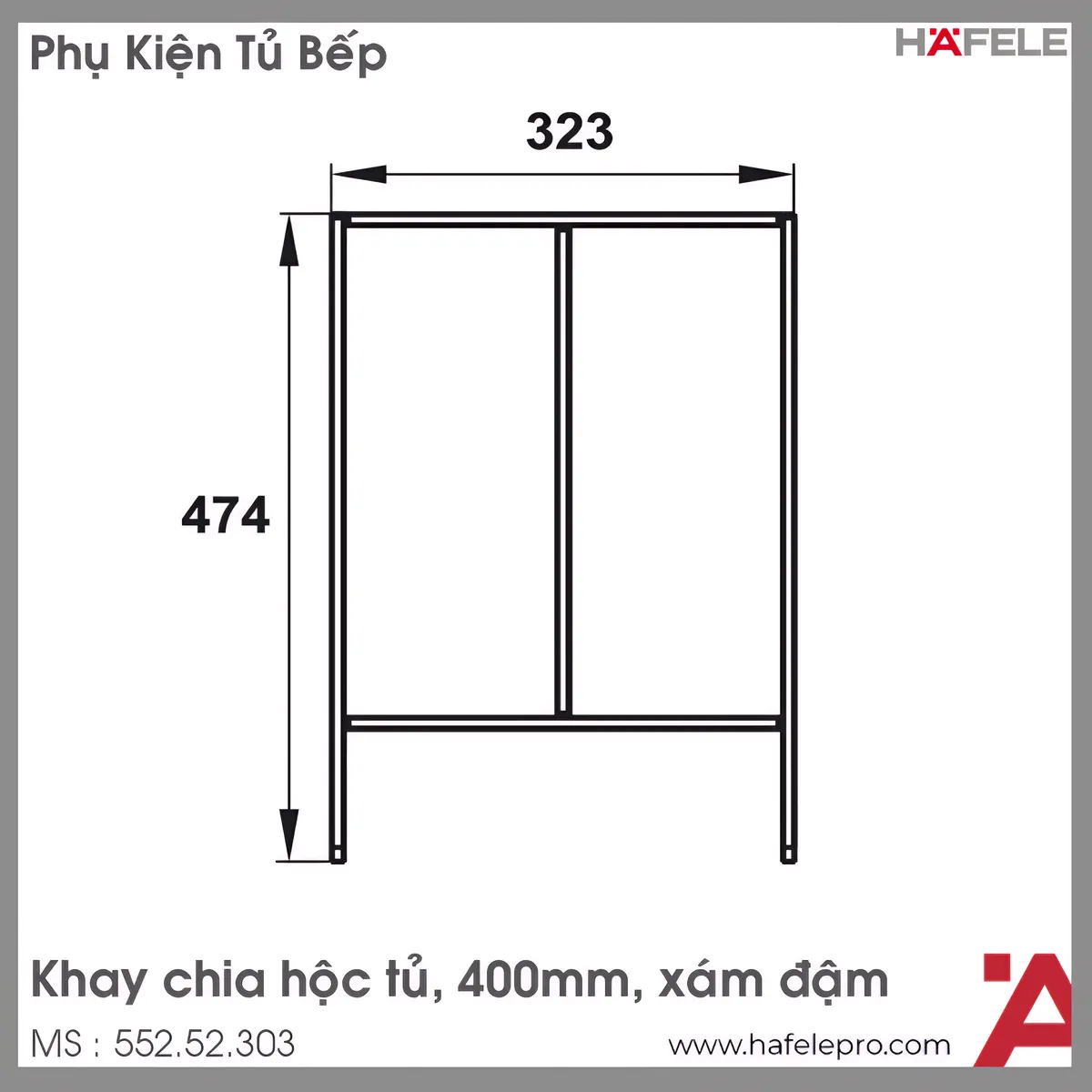 Khay Chia Ngăn Kéo 400mm Hafele 552.52.303