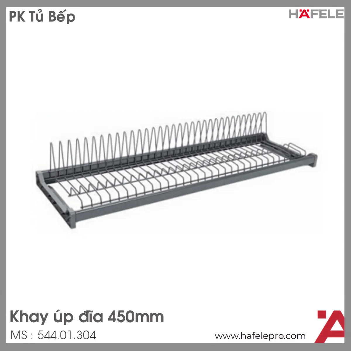 Khay Úp Đĩa Dọc 450mm Màu Đen Hafele 544.01.304