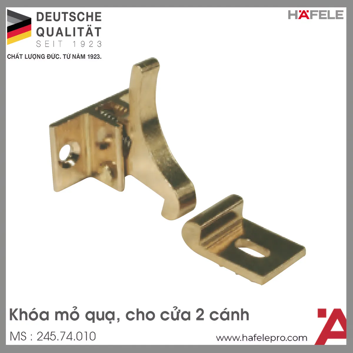 Khóa Mỏ Quạ Cho Cửa 2 Cánh Hafele 245.74.010