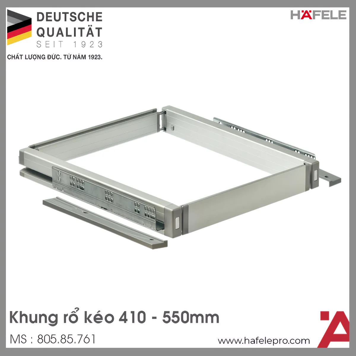 Khung Rổ Kéo 410 – 550mm Tủ Quần Áo Hafele 805.85.761