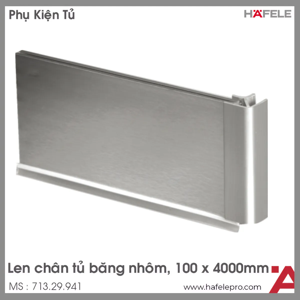 Len Chân Tủ Bằng Nhôm 4000mm Hafele 713.29.941