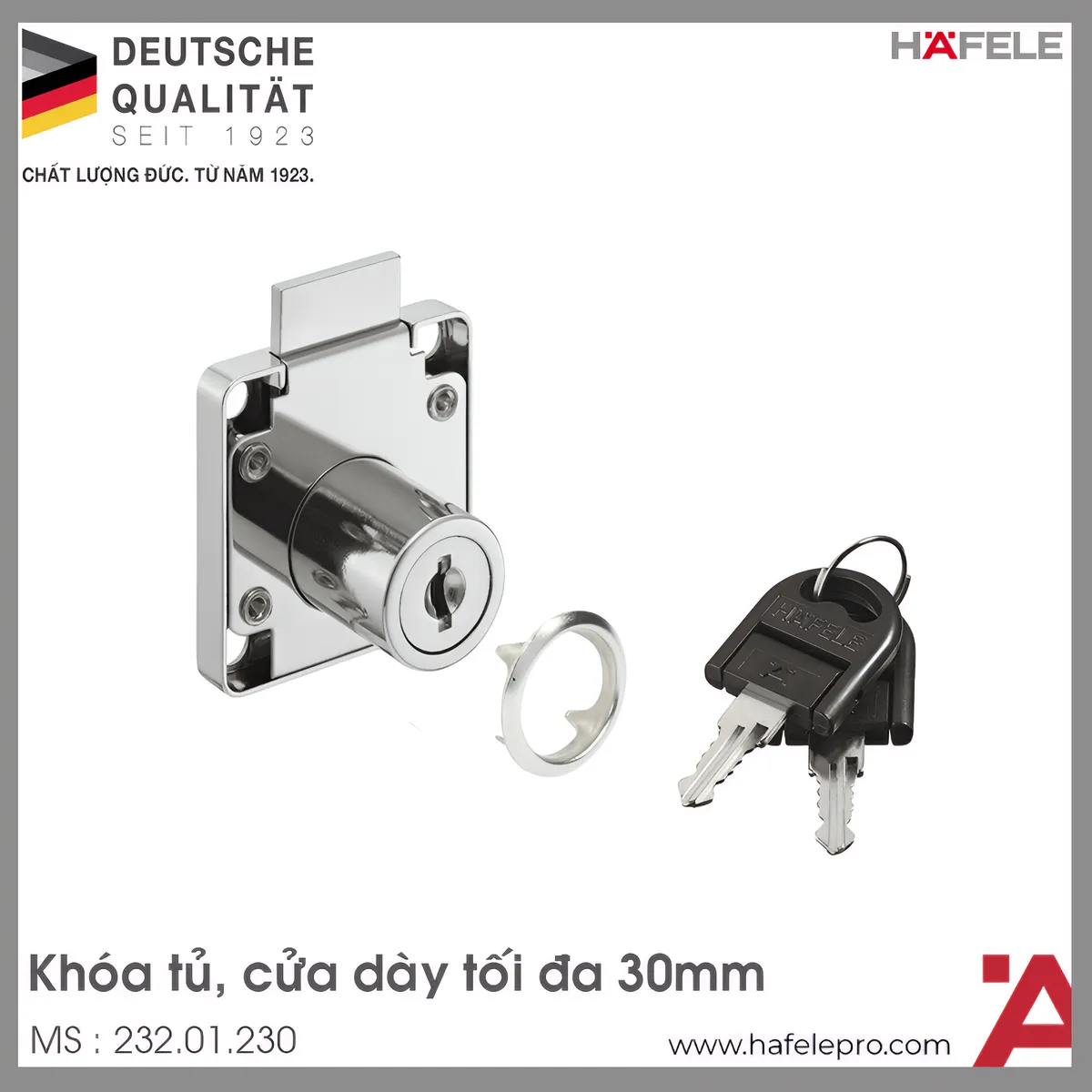 Khóa Vuông Econo Cửa Dày 30mm Hafele 232.01.230