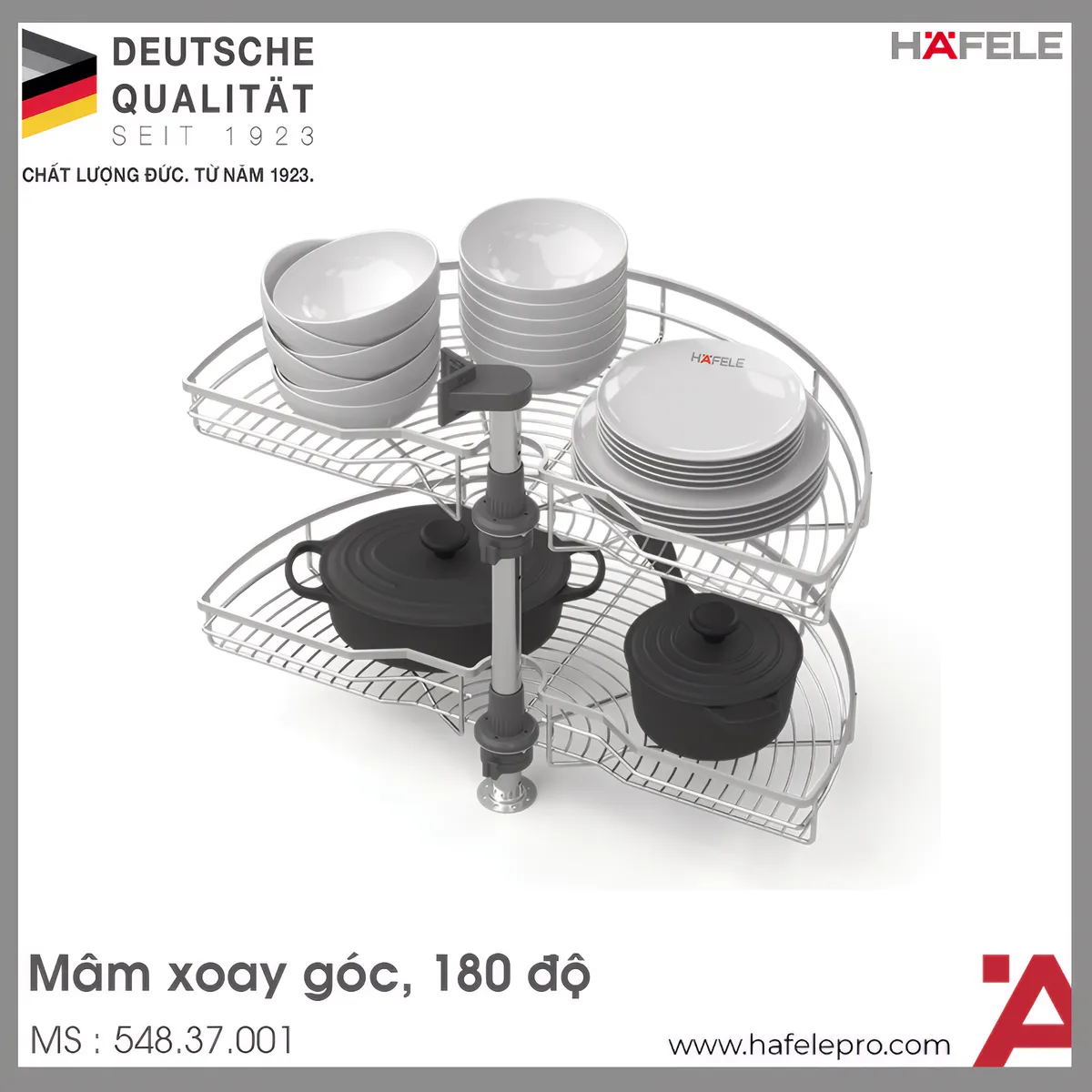 Bộ Rổ Góc Mezzo Xoay 180° Hafele 548.37.001