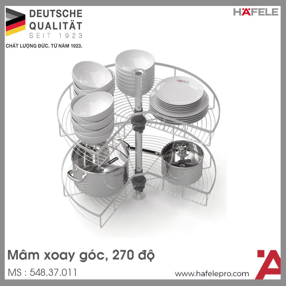 Mâm Xoay Mezzo 270º 800mm Hafele 548.37.011