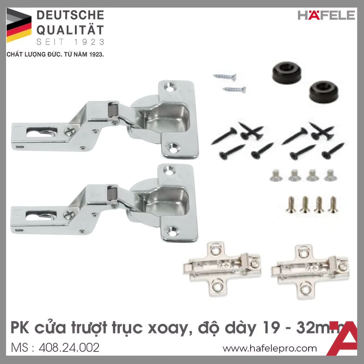 Phụ Kiện Bản Lề Cho Cửa 1 Cánh 19 – 32mm Hafele 408.24.002