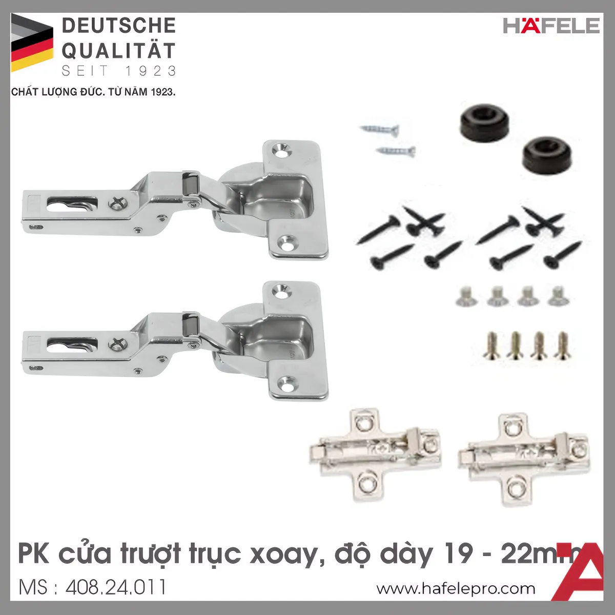 Phụ Kiện Bản Lề Cho Cửa 1 Cánh 19 – 22mm Hafele 408.24.011