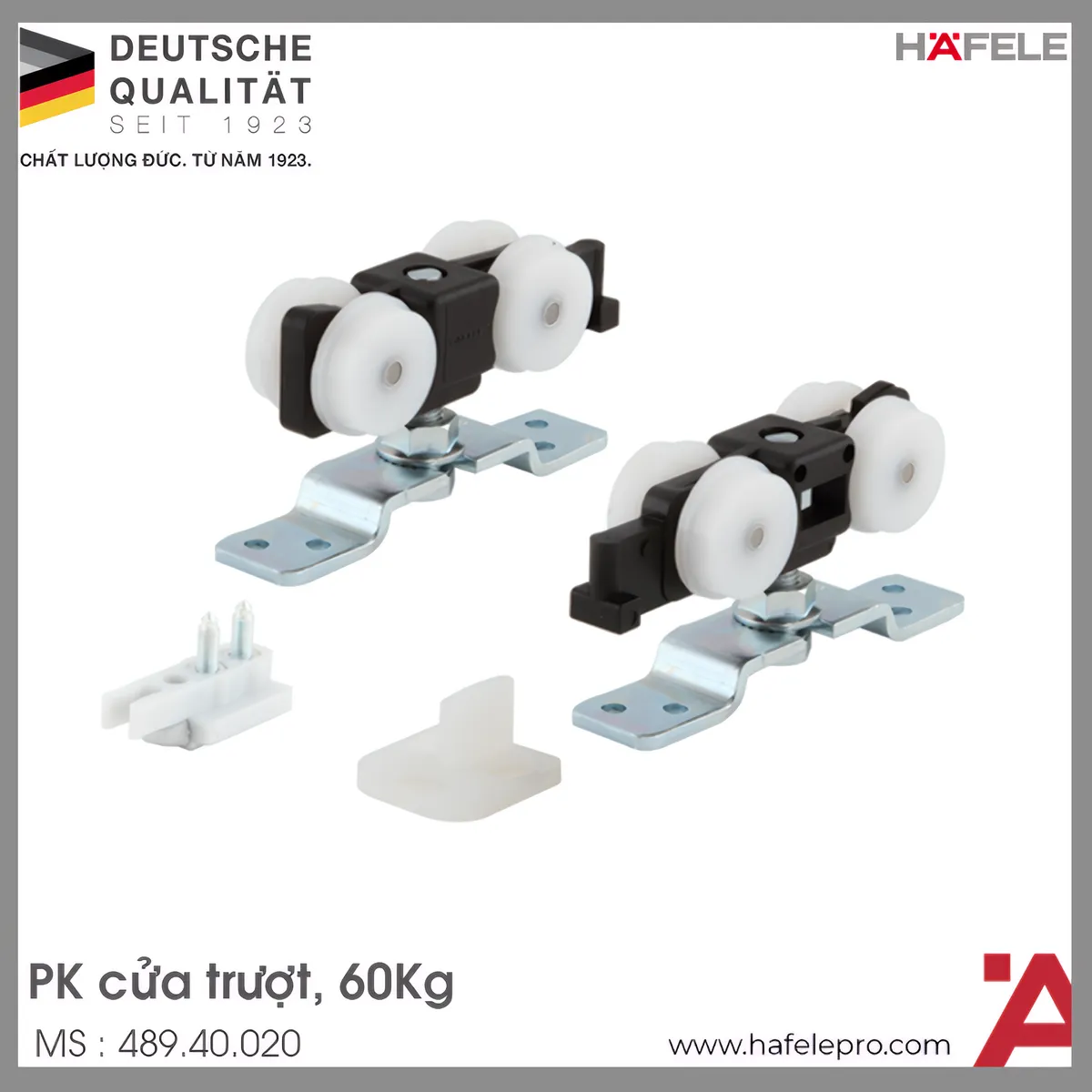 Bộ Phụ Kiện Cửa Trượt 60Kg Silent Hafele 489.40.020