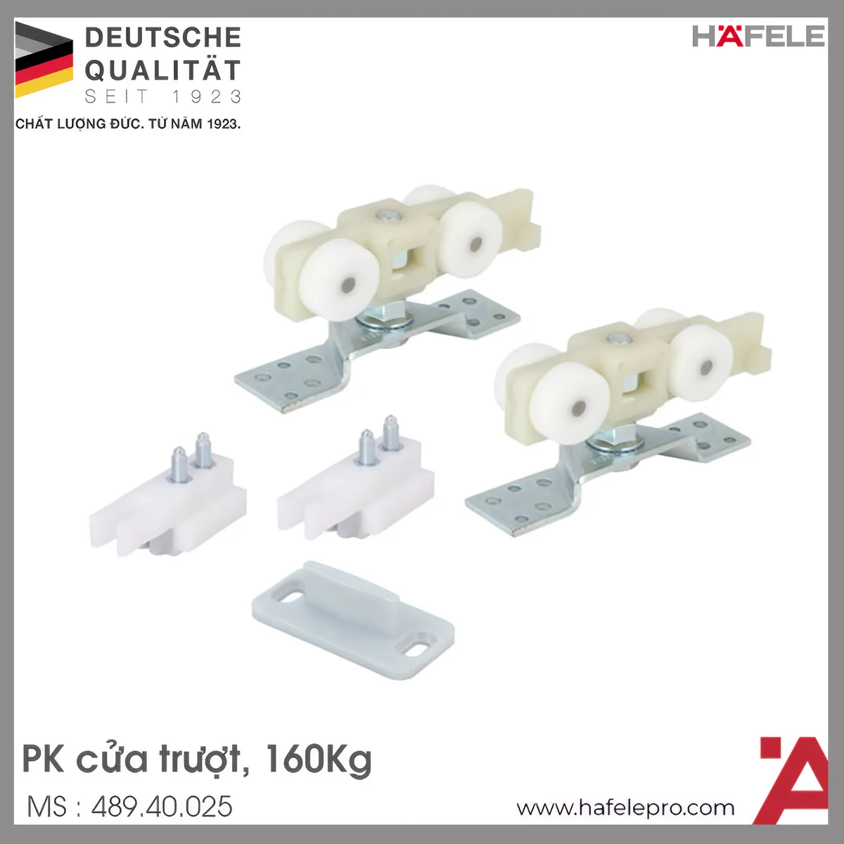 Bộ Phụ Kiện Cửa Trượt 160Kg Silent 160/A Hafele 489.40.025