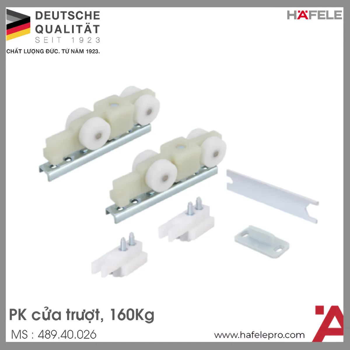 Bộ Phụ Kiện Cửa Trượt 160Kg Silent 160/B Hafele 489.40.026
