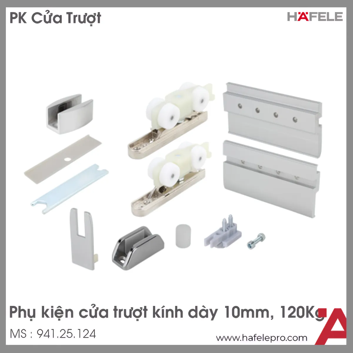Phụ Kiện Cửa Trượt Kính Slido Classic 120N Hafele 941.25.124