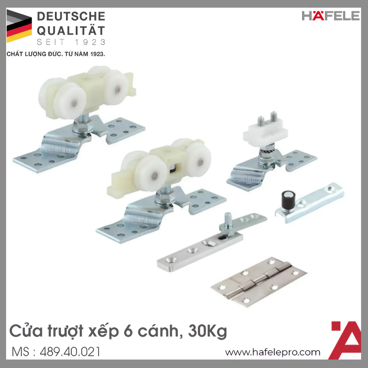 Phụ Kiện Cửa Trượt Xếp 6 Cánh 30Kg Silent 30/A Hafele 489.40.021