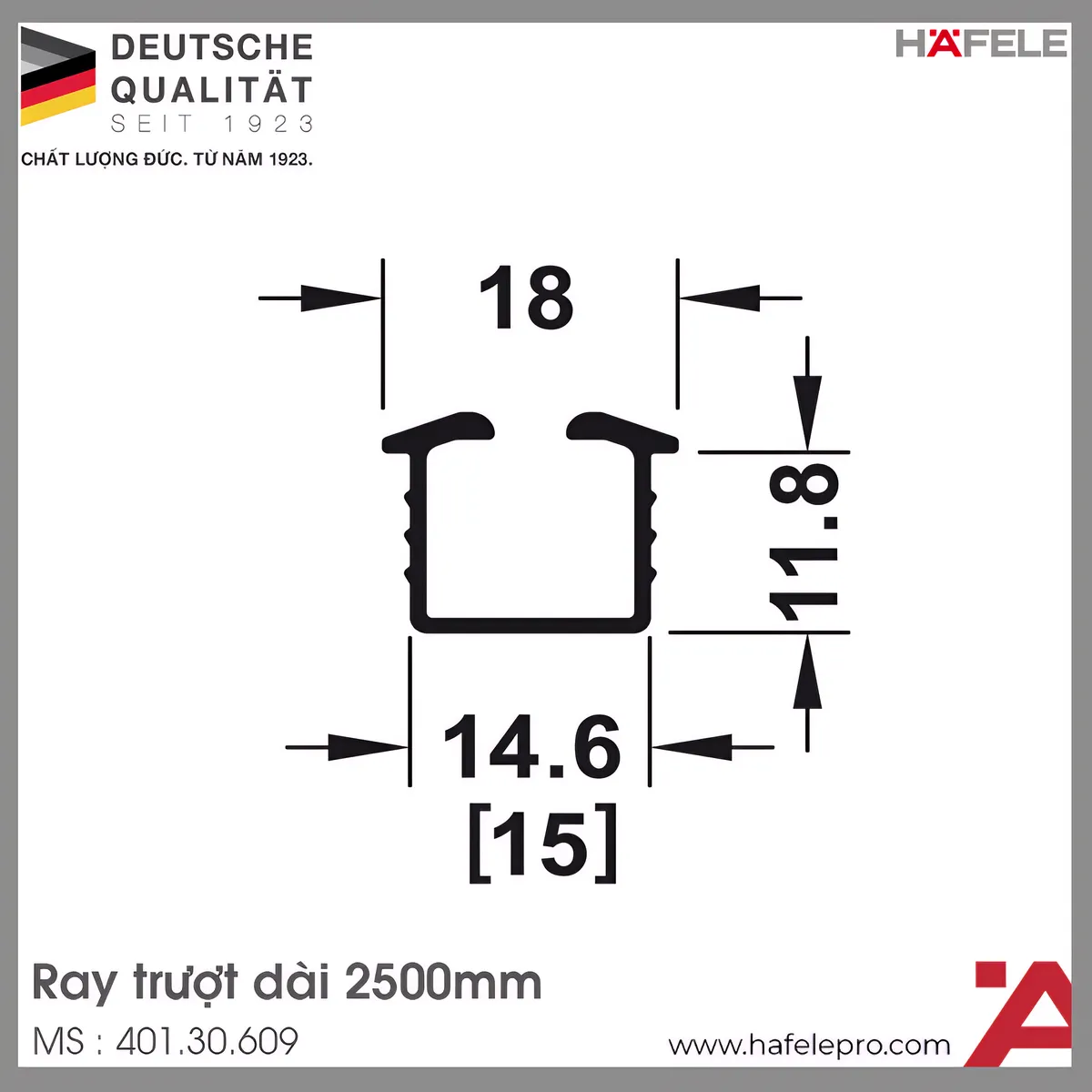 Ray Trượt 2500mm Hafele 401.30.609