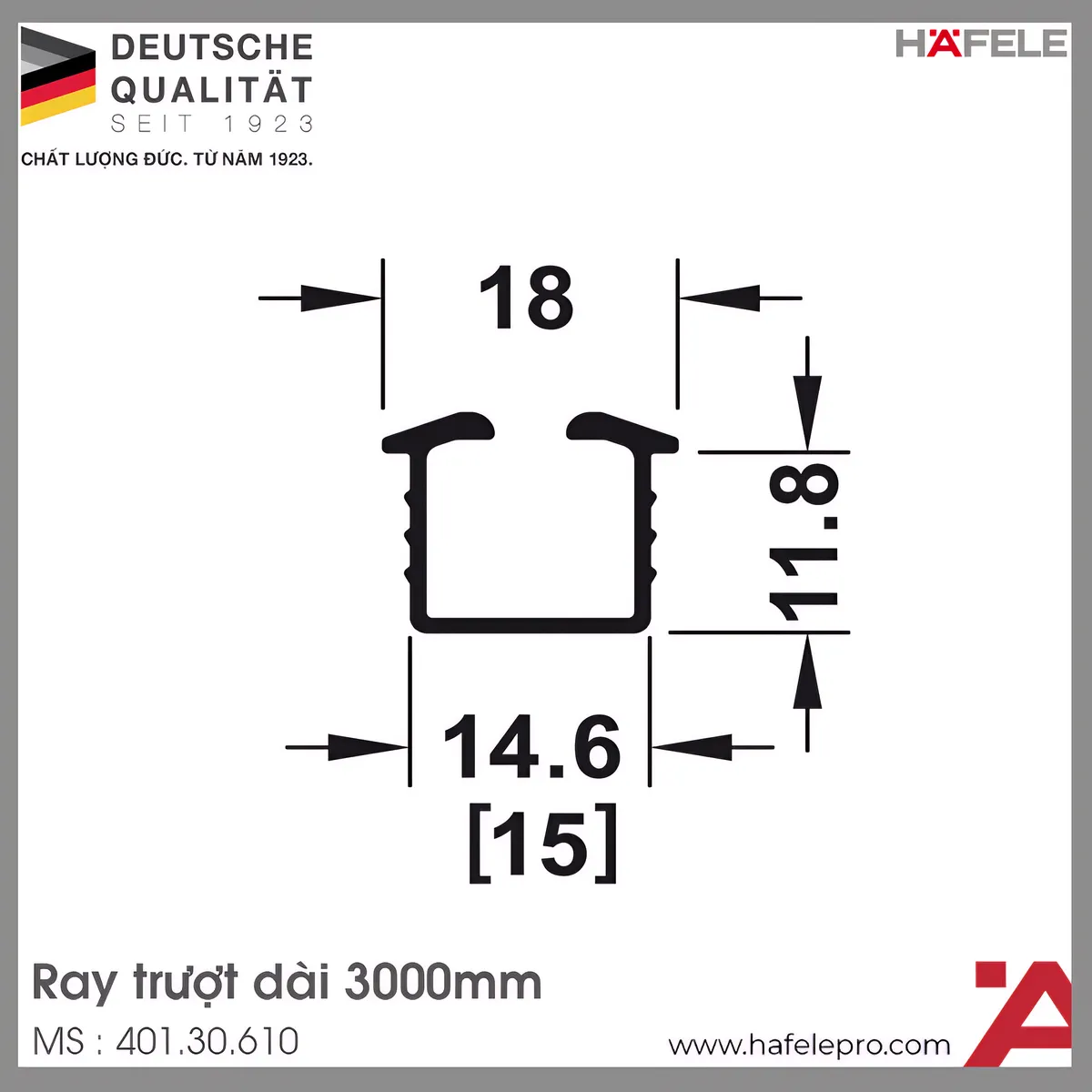 Ray Trượt 3000mm Hafele 401.30.610