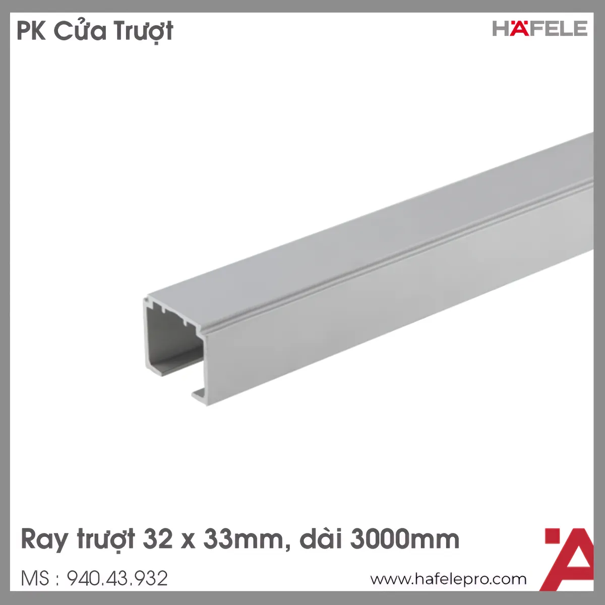 Ray Trượt Đơn 31 X 33mm Hafele 940.43.932