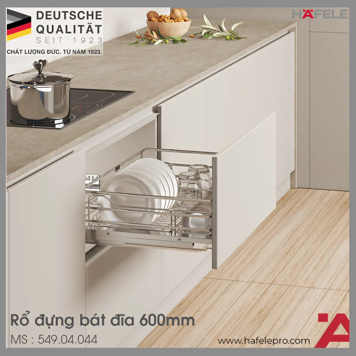 Rổ Bát Đĩa Kason Flex 600mm Hafele 549.04.044