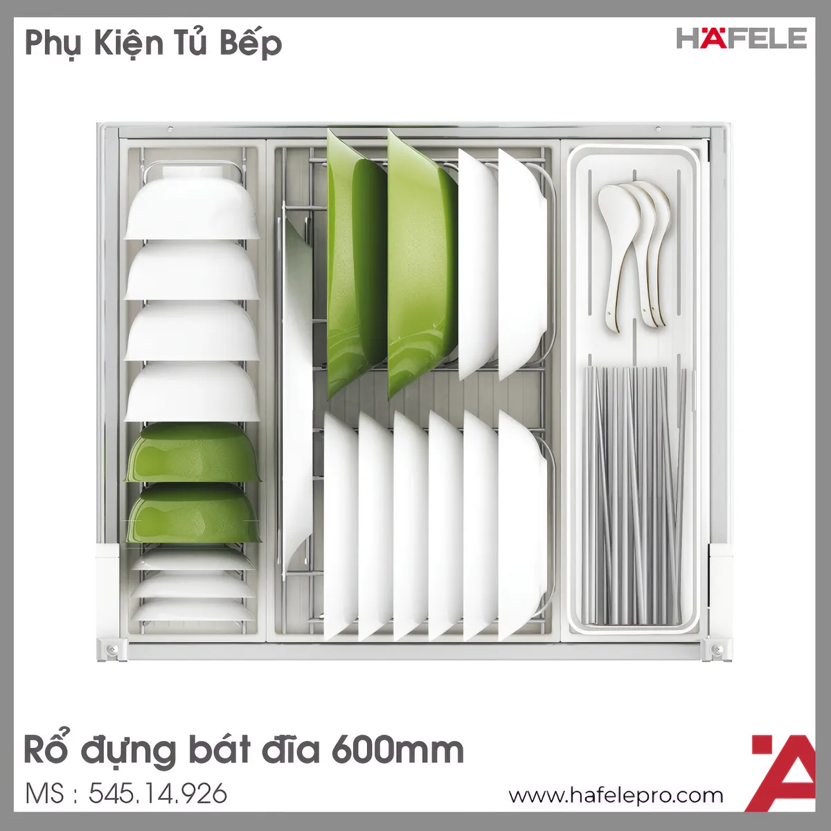 Rổ Đựng Bát Đĩa Trên 600mm Hafele 545.14.926