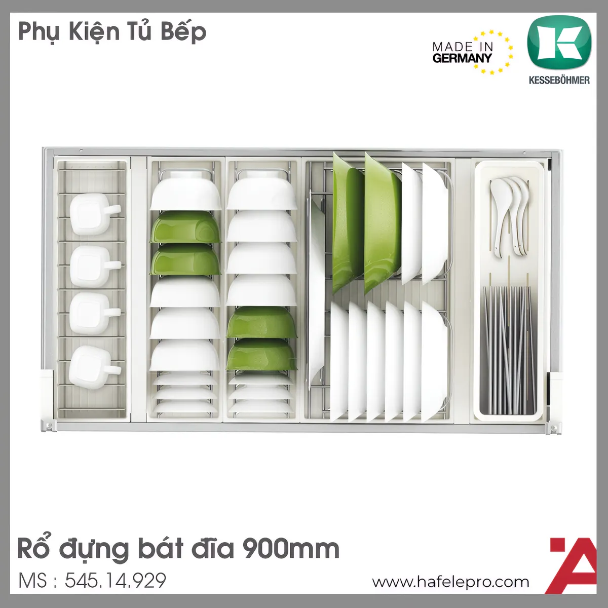 Rổ Đựng Bát Đĩa Trên 900mm Hafele 545.14.929
