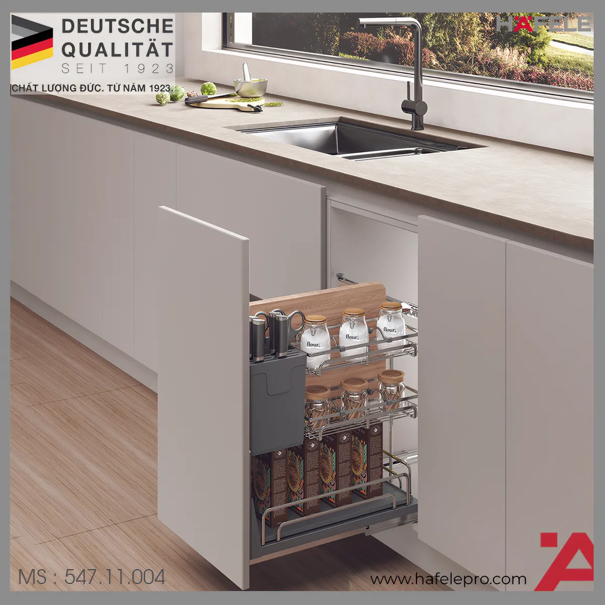 Rổ Gia Vị Dao Thớt Omero Multi 350mm Hafele 547.11.004