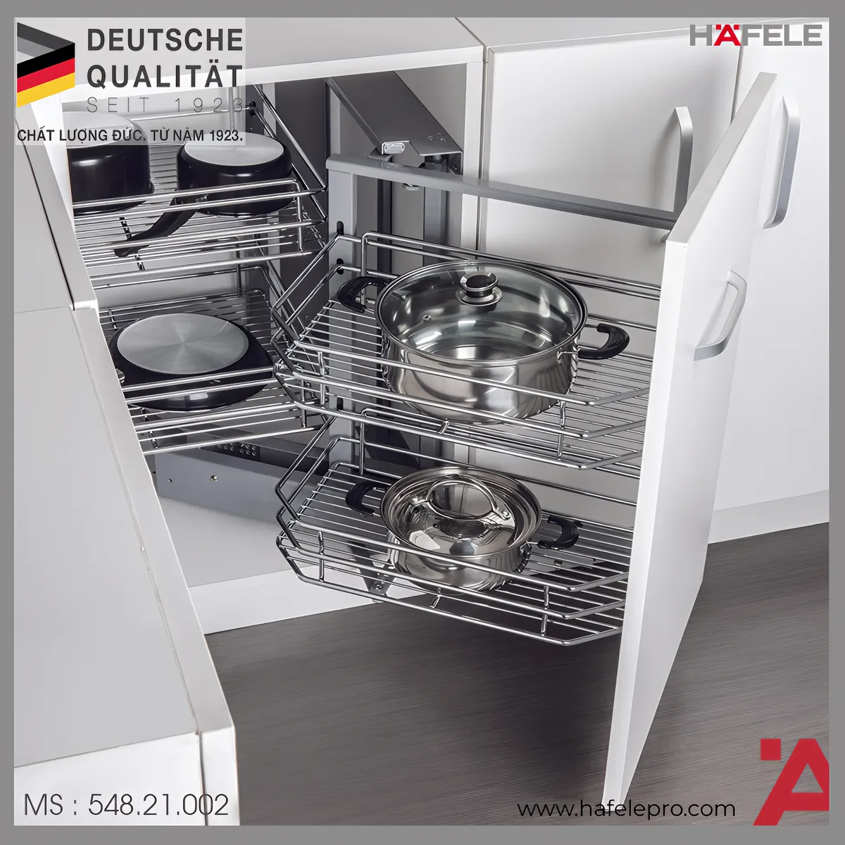 Rổ Góc Florence Series Mở Phải Hafele 548.21.002