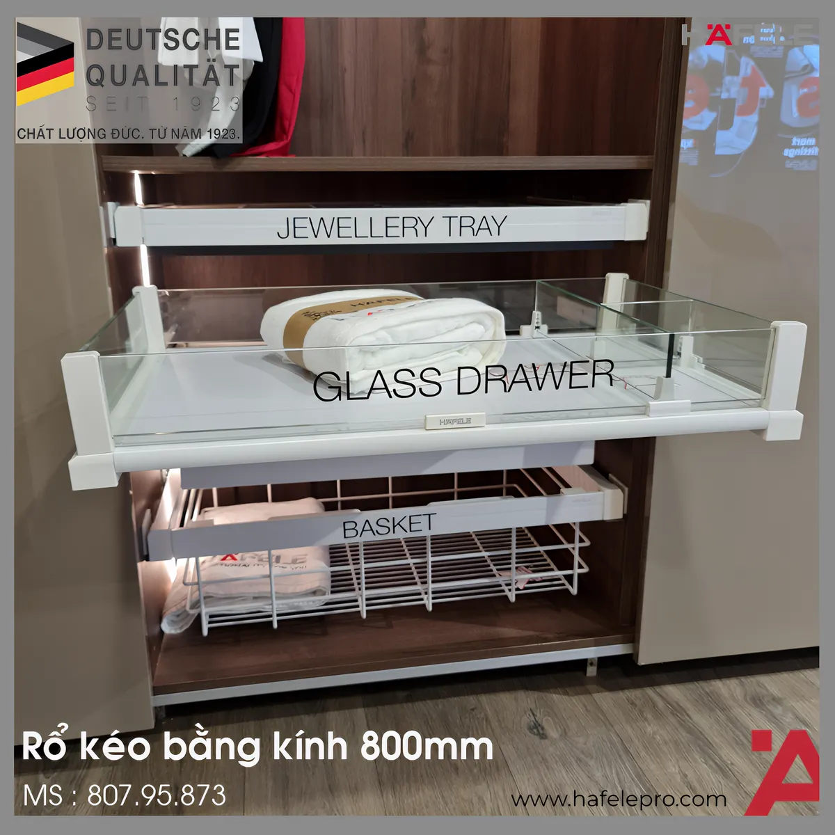Rổ Kéo Bằng Kim 800mm Hafele 807.95.873