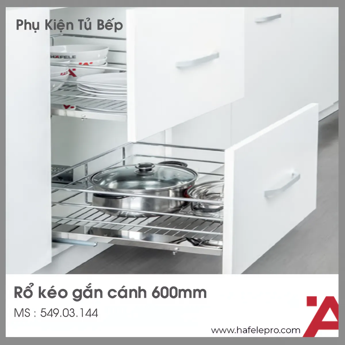 Rổ Kéo Cửa Tủ Verona Series 600mm Hafele 549.03.144