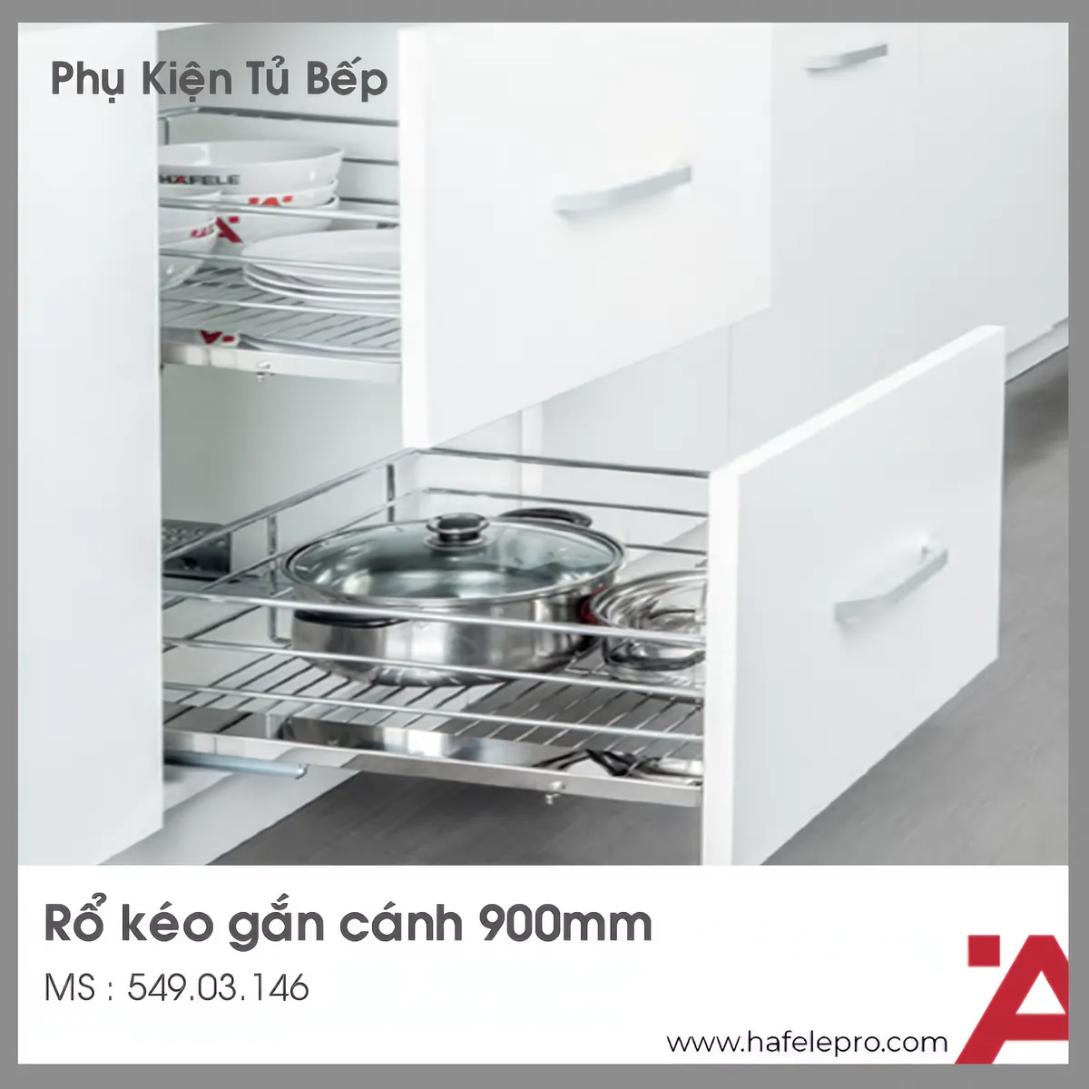 Rổ Kéo Cửa Tủ Verona Series 900mm Hafele 549.03.146