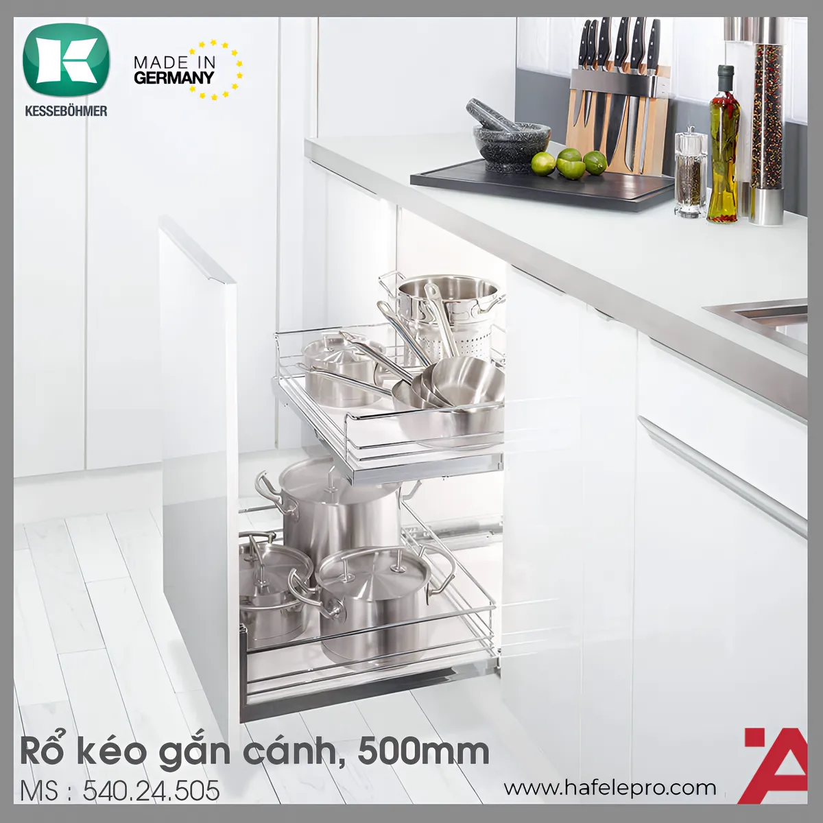 Rổ Kéo Phía Trước 500mm Hafele 540.24.505