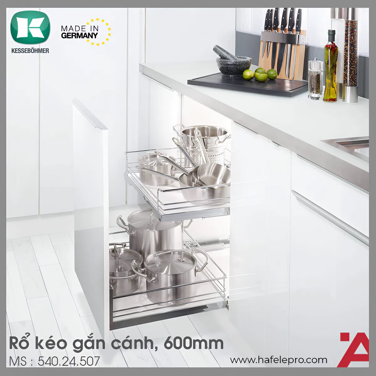Rổ Kéo Phía Trước 600mm Hafele 540.24.507